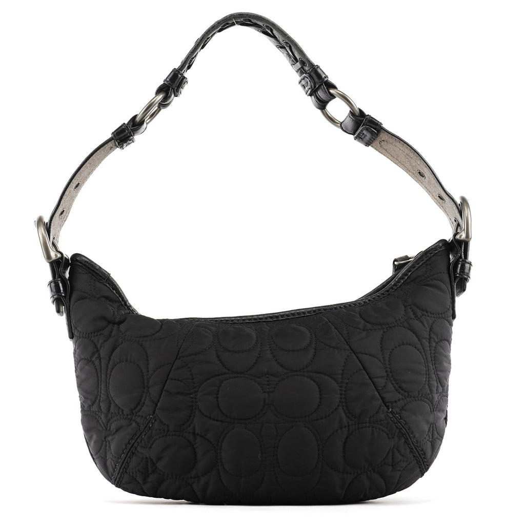 6791 Black Quilted Nylon Soho Shoulder Bag