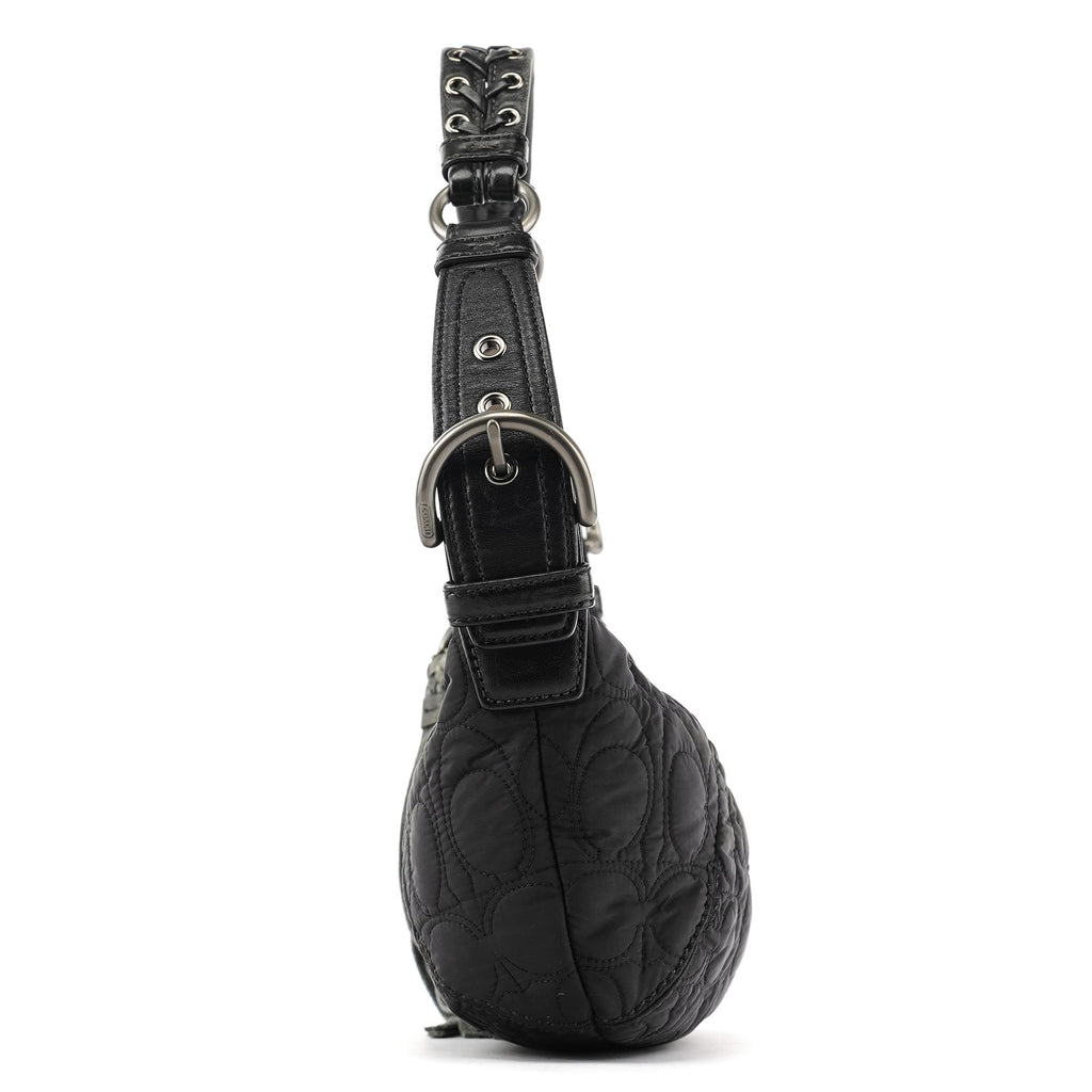 6791 Black Quilted Nylon Soho Shoulder Bag