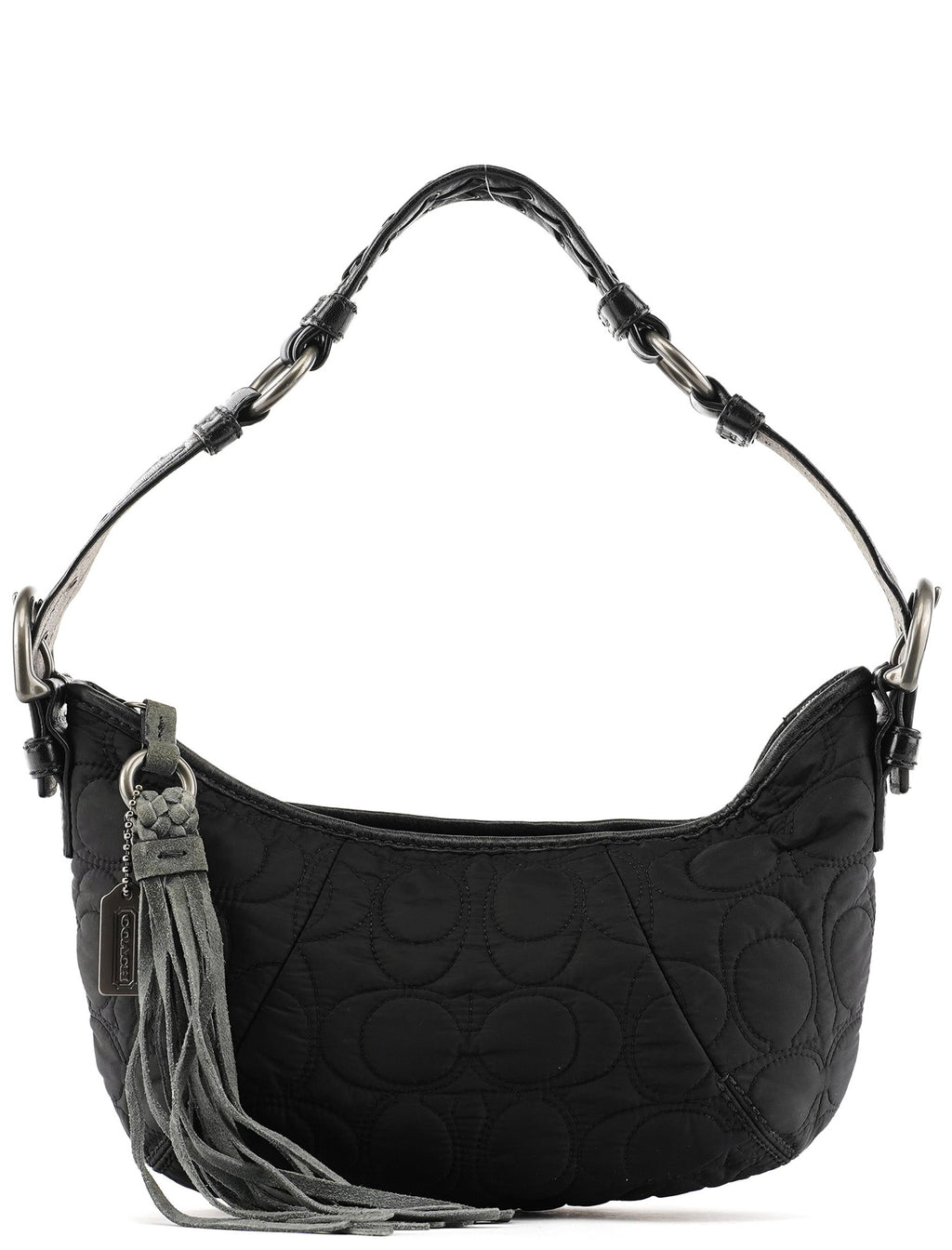 6791 Black Quilted Nylon Soho Shoulder Bag