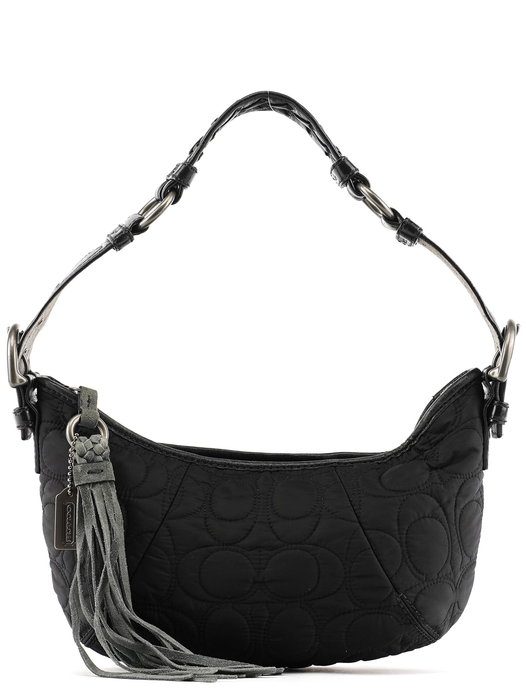 6791 Black Quilted Nylon Soho Shoulder Bag