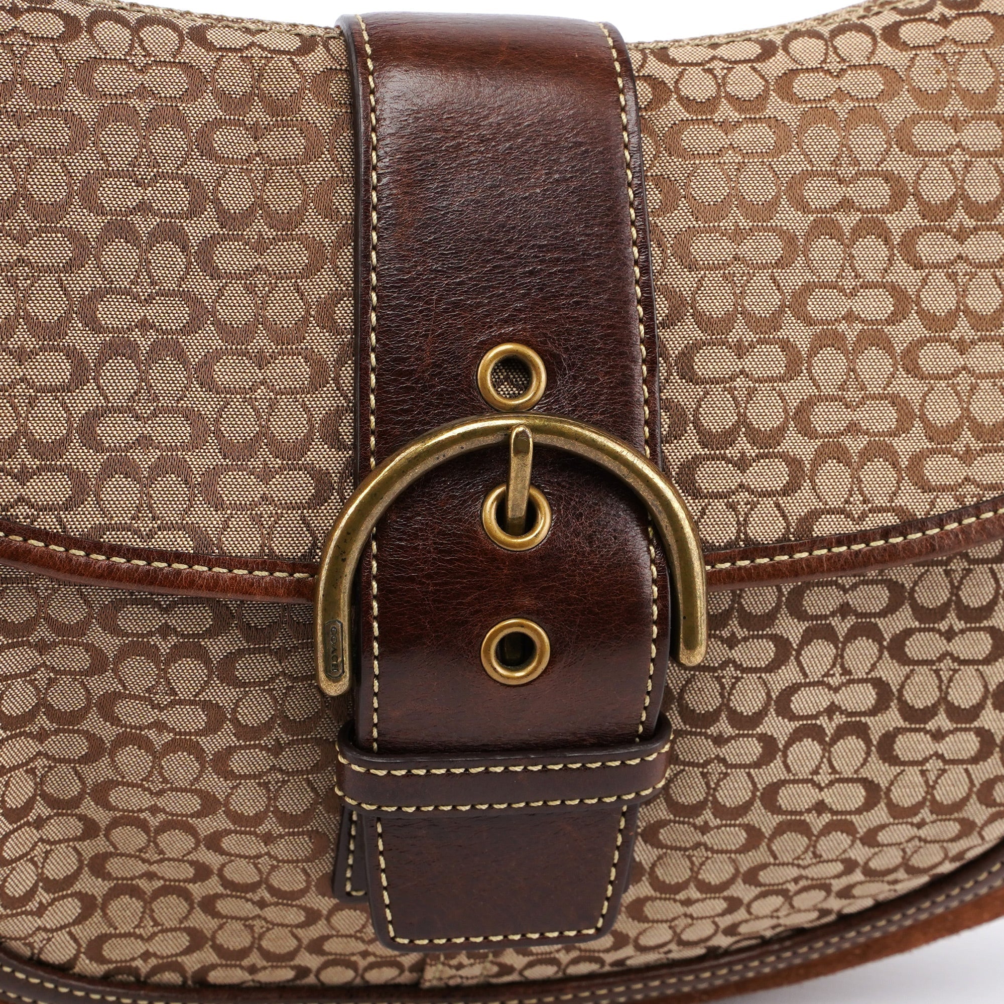 6808 Beige Signature C Soho Shoulder Bag