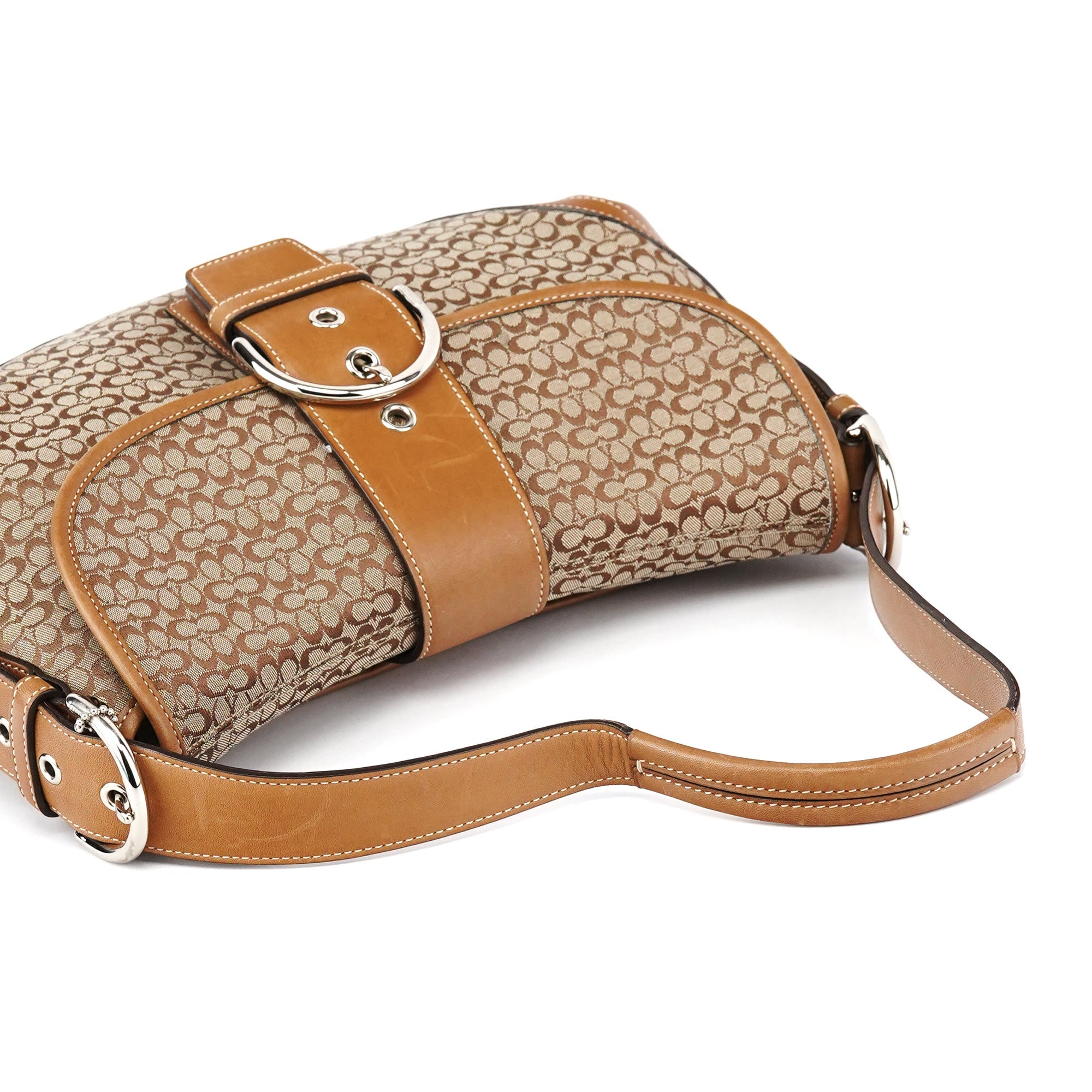 6808 Beige Signature Soho Shoulder Bag
