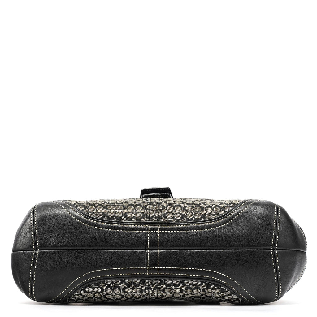 6819 Grey Black Signature Soho Boston Bag