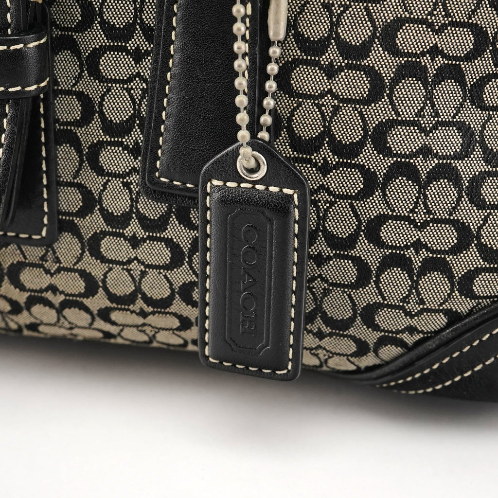 6819 Grey Black Signature Soho Boston Bag