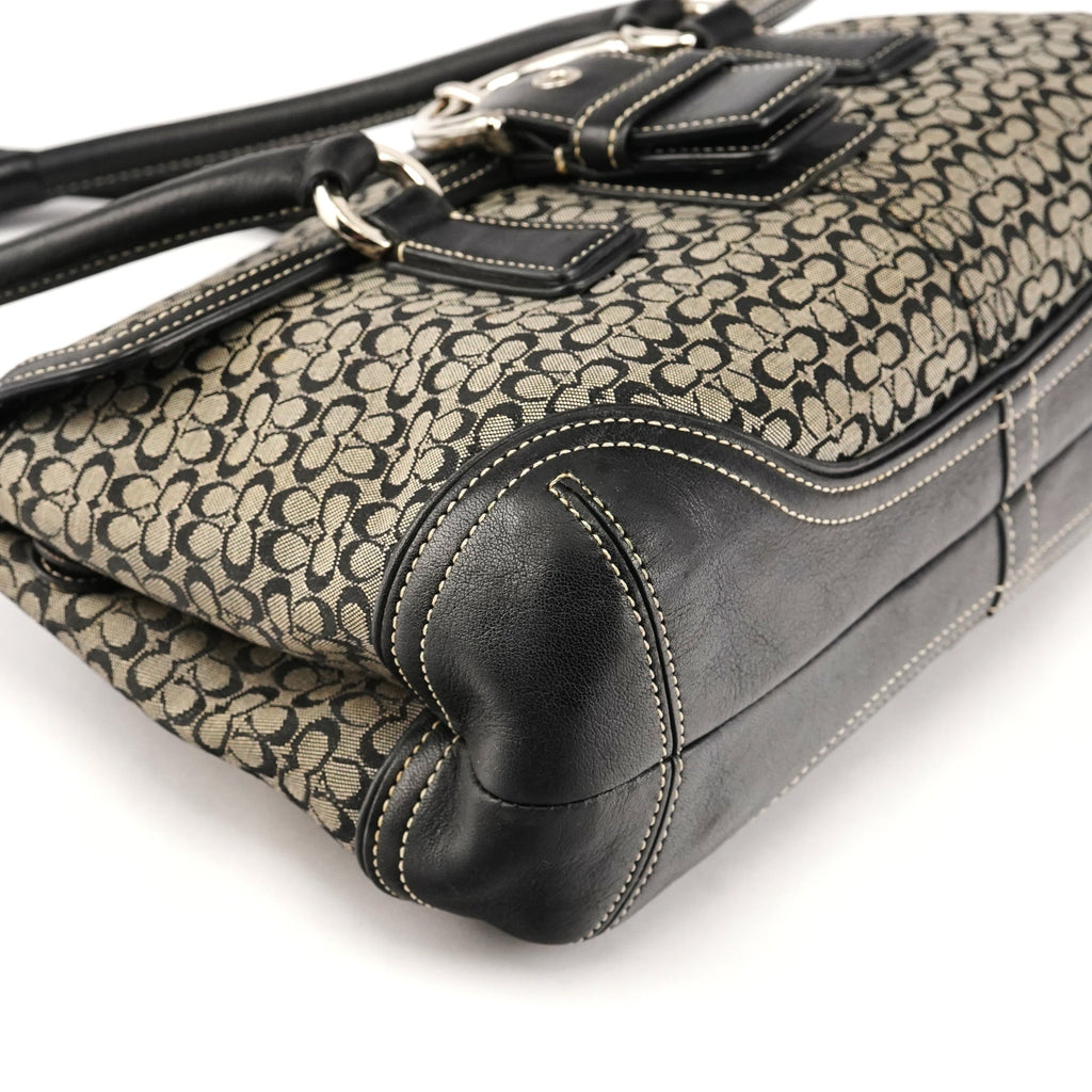 6819 Grey Black Signature Soho Boston Bag