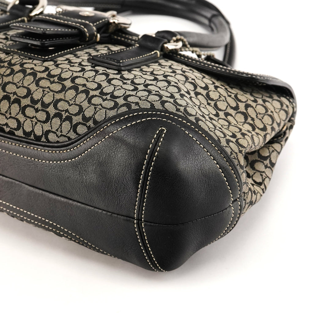 6819 Grey Black Signature Soho Boston Bag