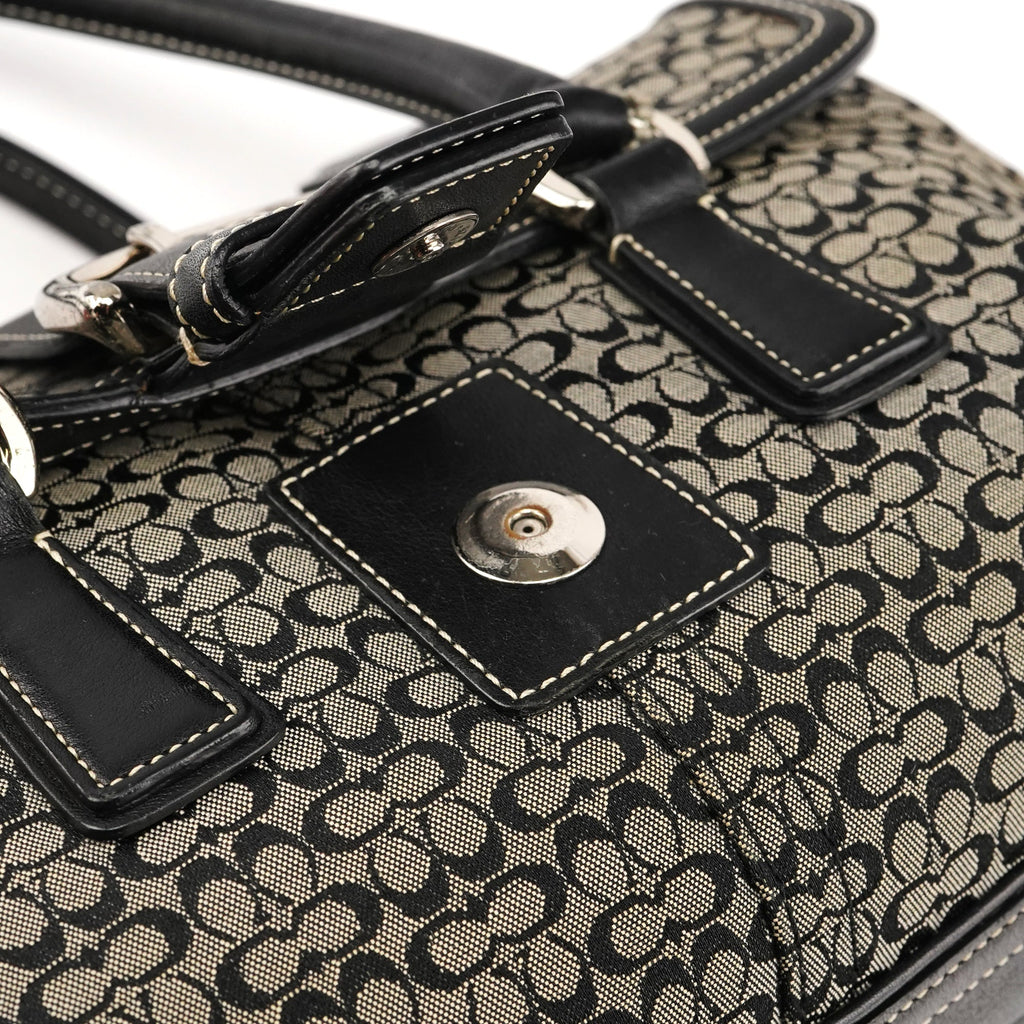 6819 Grey Black Signature Soho Boston Bag
