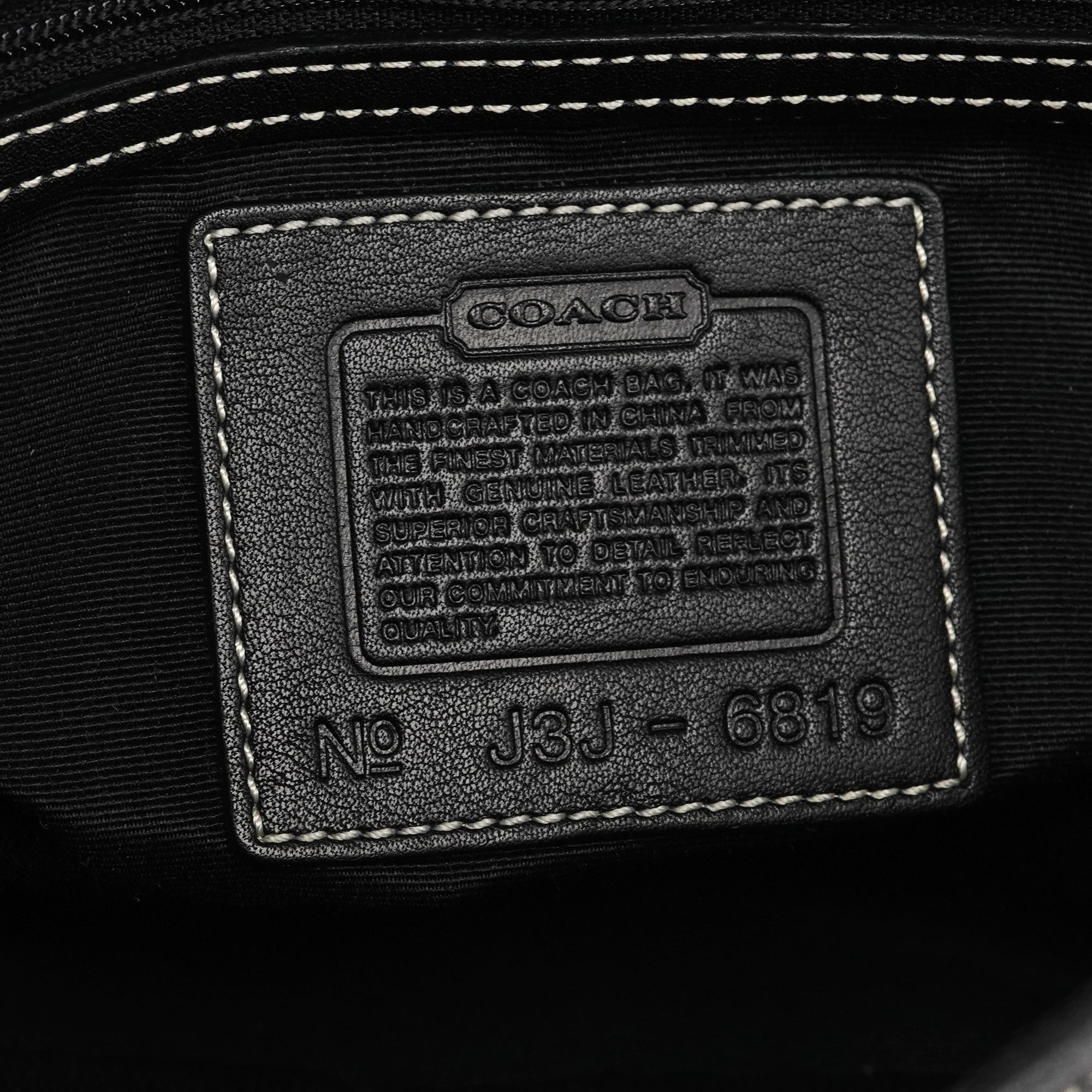 6819 Grey Black Signature Soho Boston Bag