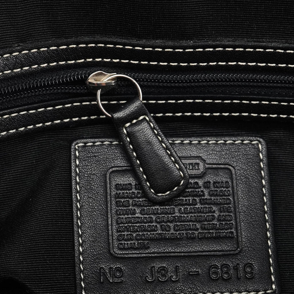 6819 Grey Black Signature Soho Boston Bag
