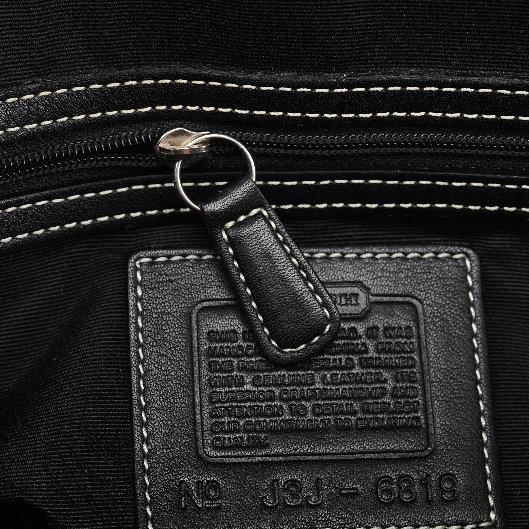6819 Grey Black Signature Soho Boston Bag