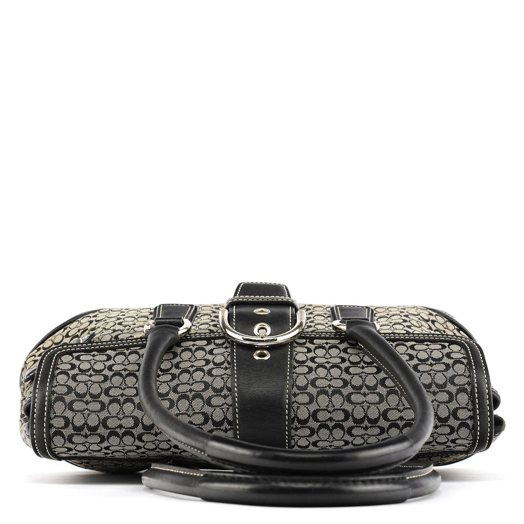 6819 Grey Black Signature Soho Boston Bag