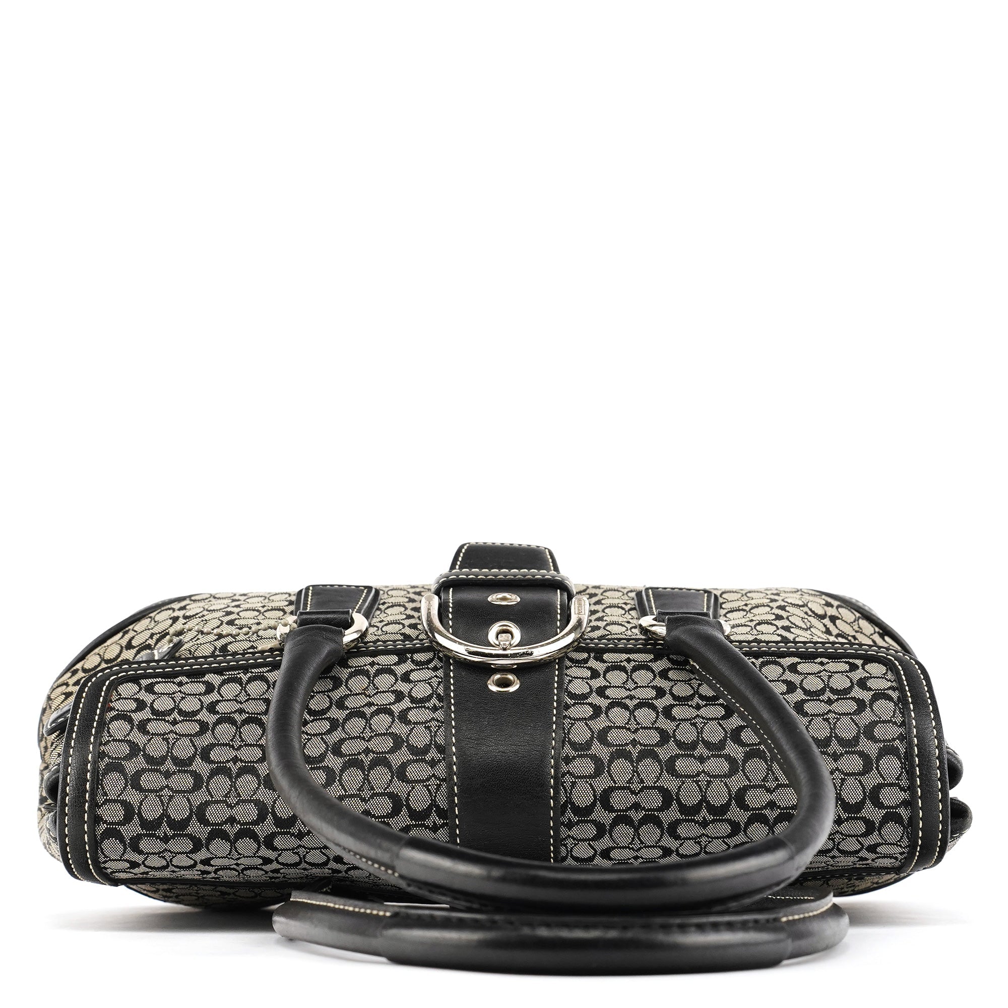 6819 Grey Black Signature Soho Boston Bag