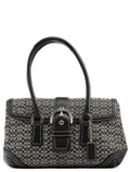 6819 Grey Black Signature Soho Boston Bag