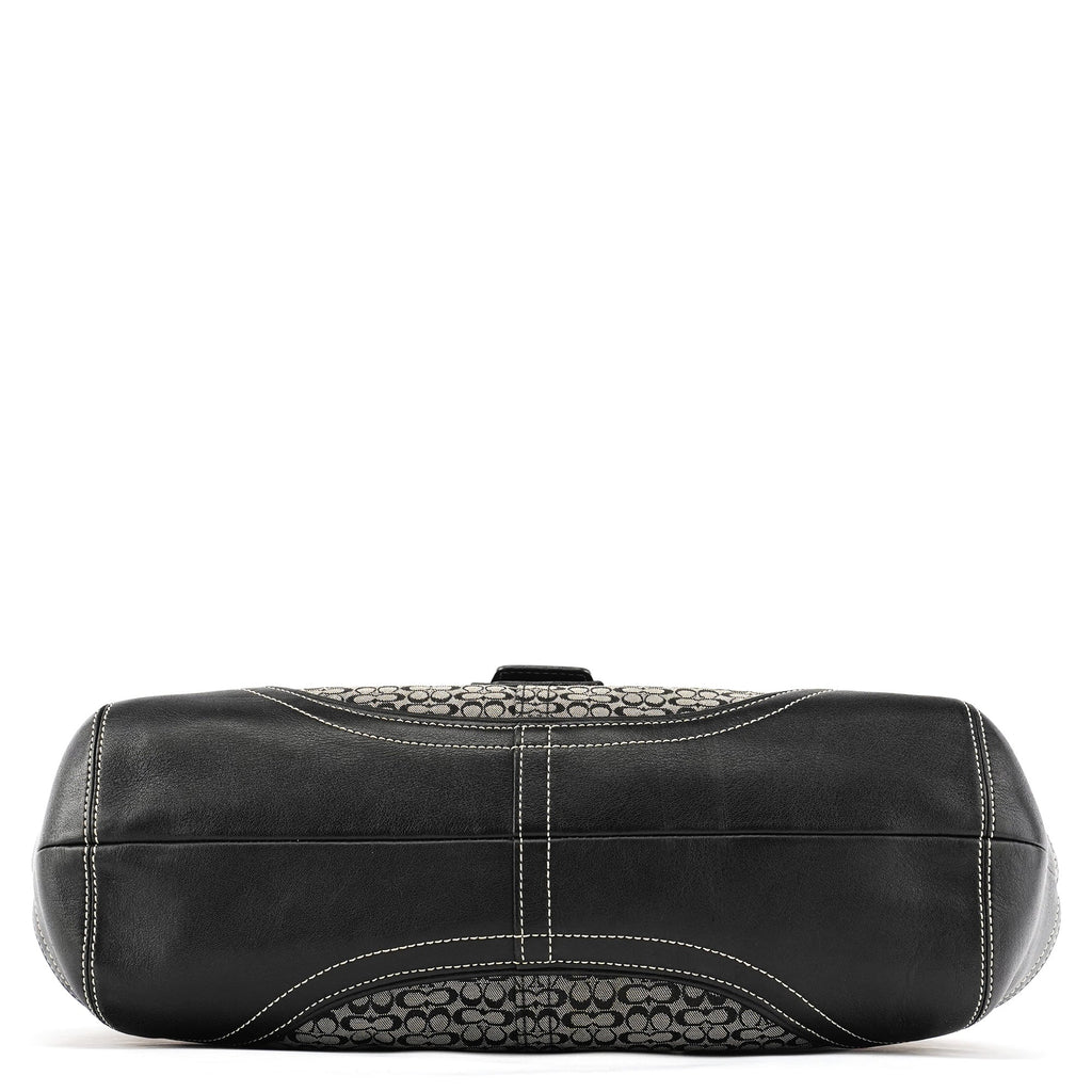 6821 Beige Black Signature Soho Tote Bag