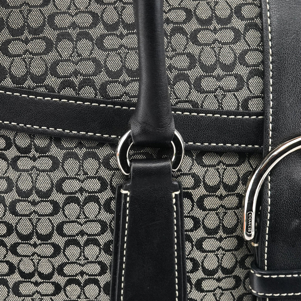 6821 Beige Black Signature Soho Tote Bag