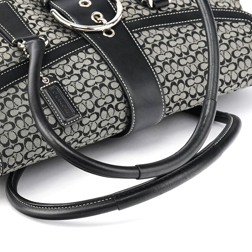 6821 Beige Black Signature Soho Tote Bag