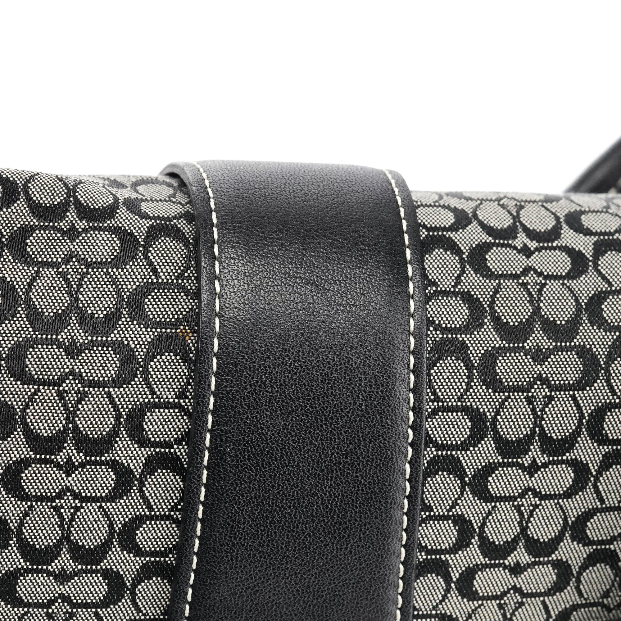 6821 Beige Black Signature Soho Tote Bag