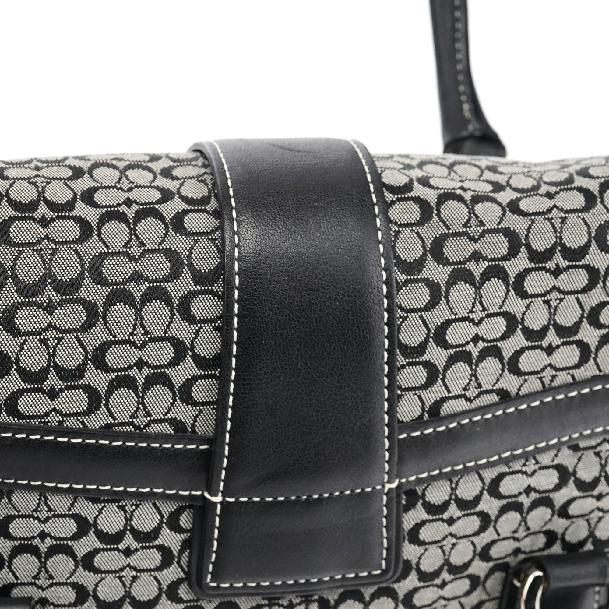 6821 Beige Black Signature Soho Tote Bag