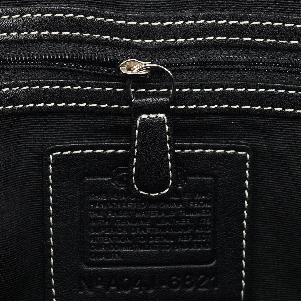 6821 Beige Black Signature Soho Tote Bag