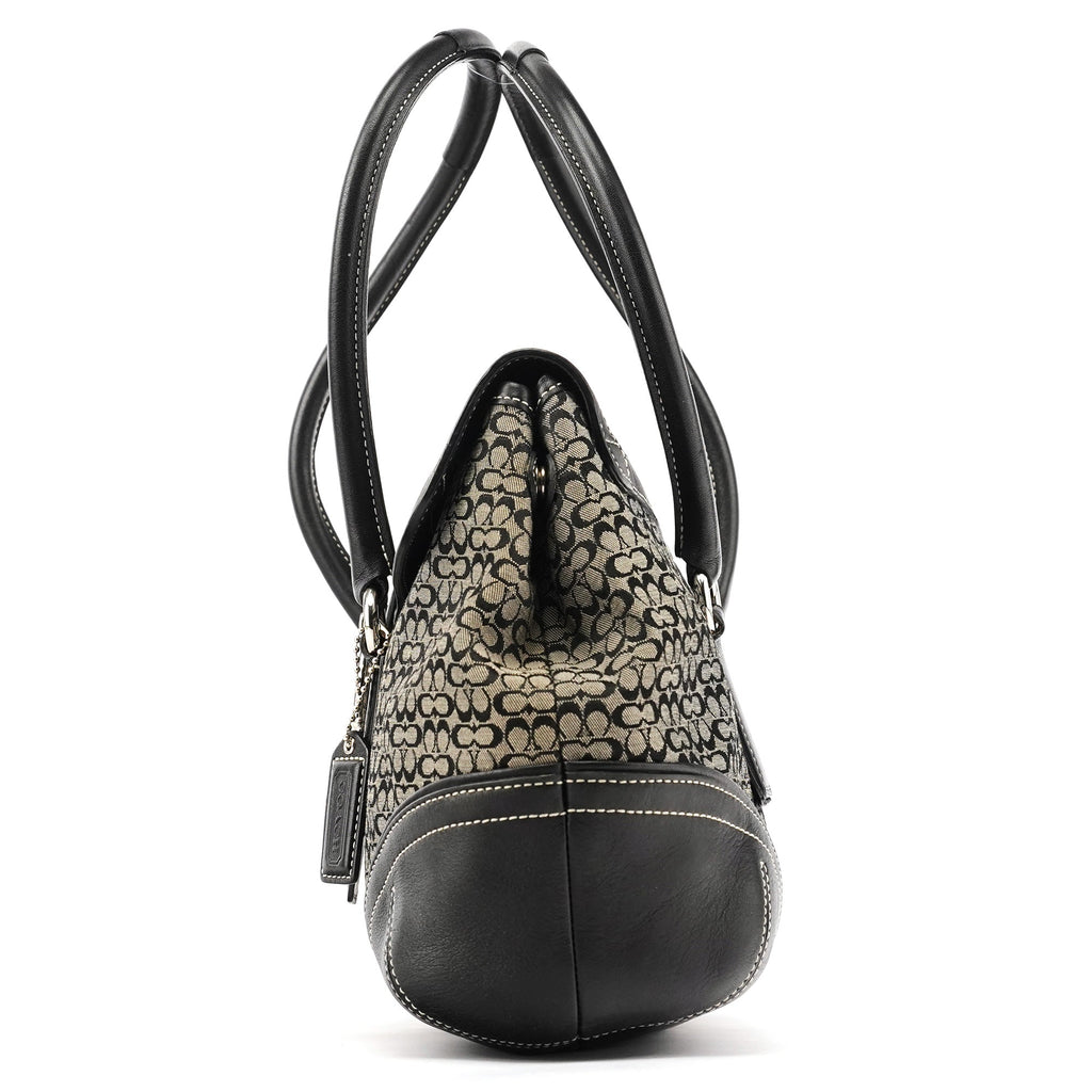 6821 Beige Black Signature Soho Tote Bag