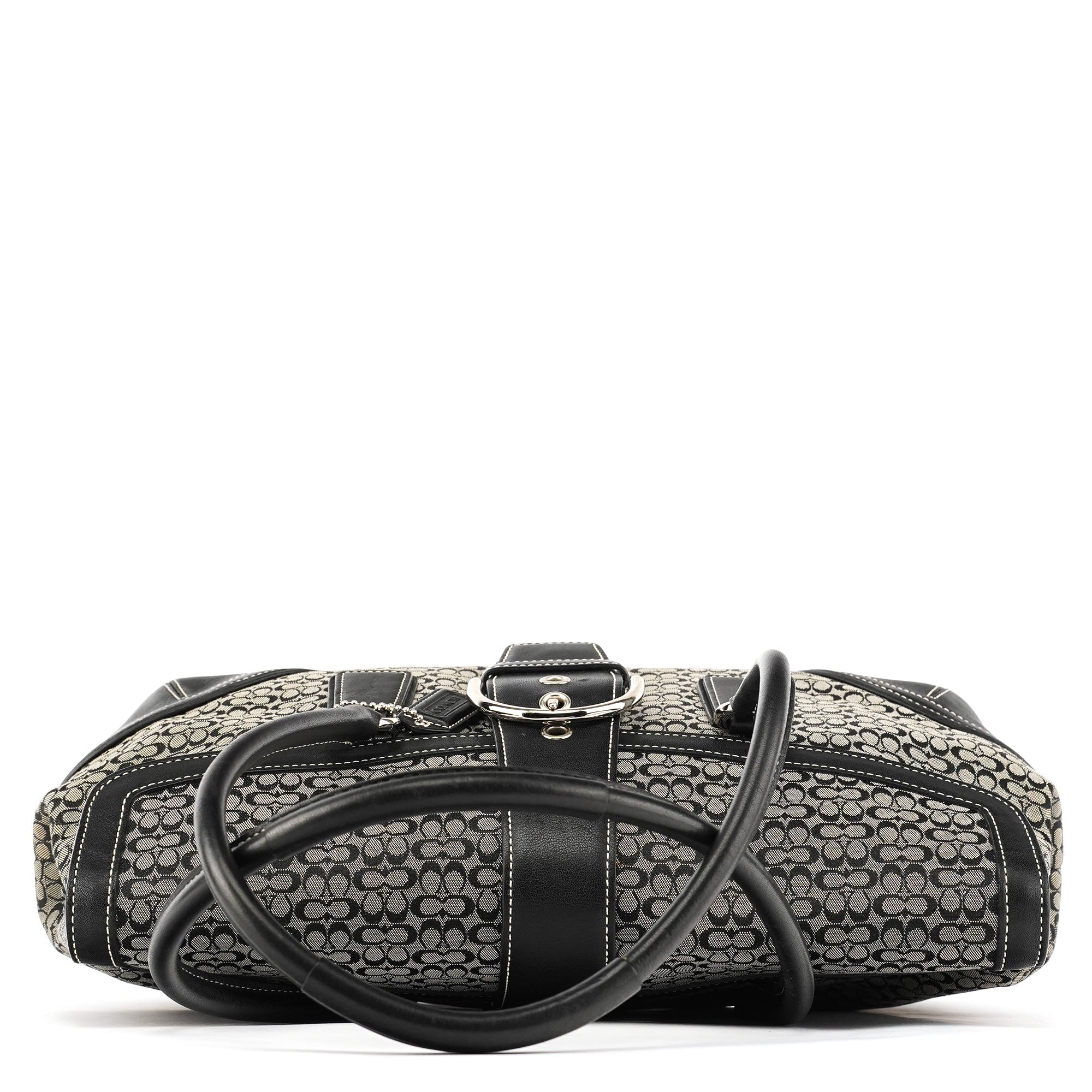 6821 Beige Black Signature Soho Tote Bag