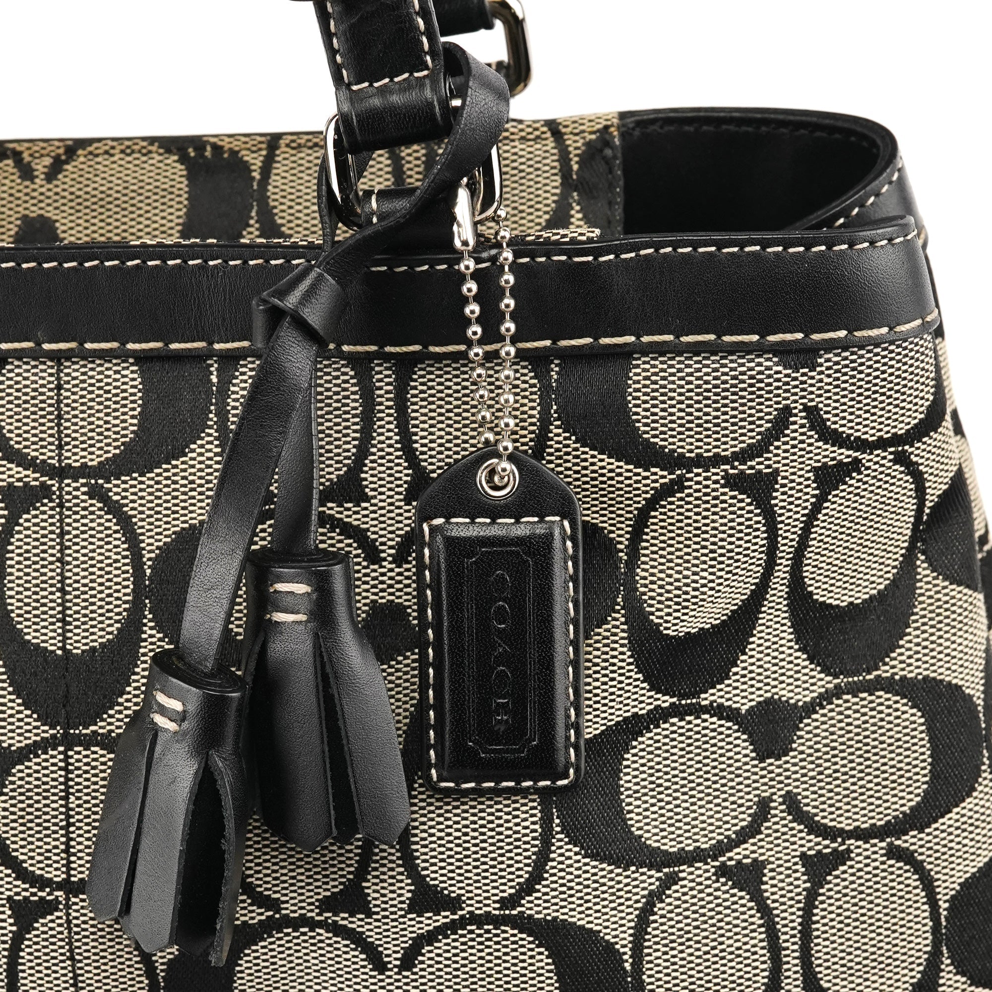 6830 Grey Black Signature Canvas Tote Bag
