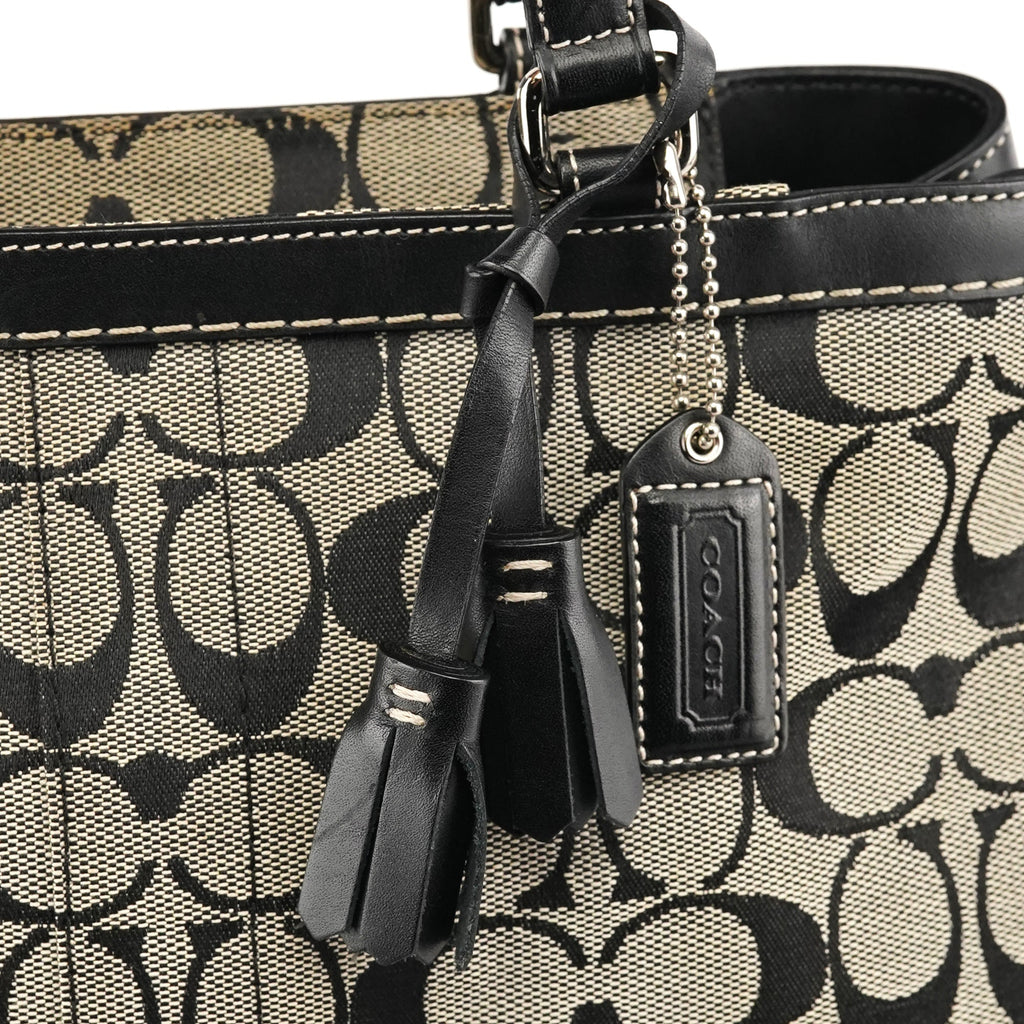 6830 Grey Black Signature Canvas Tote Bag