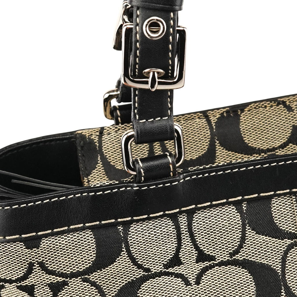 6830 Grey Black Signature Canvas Tote Bag