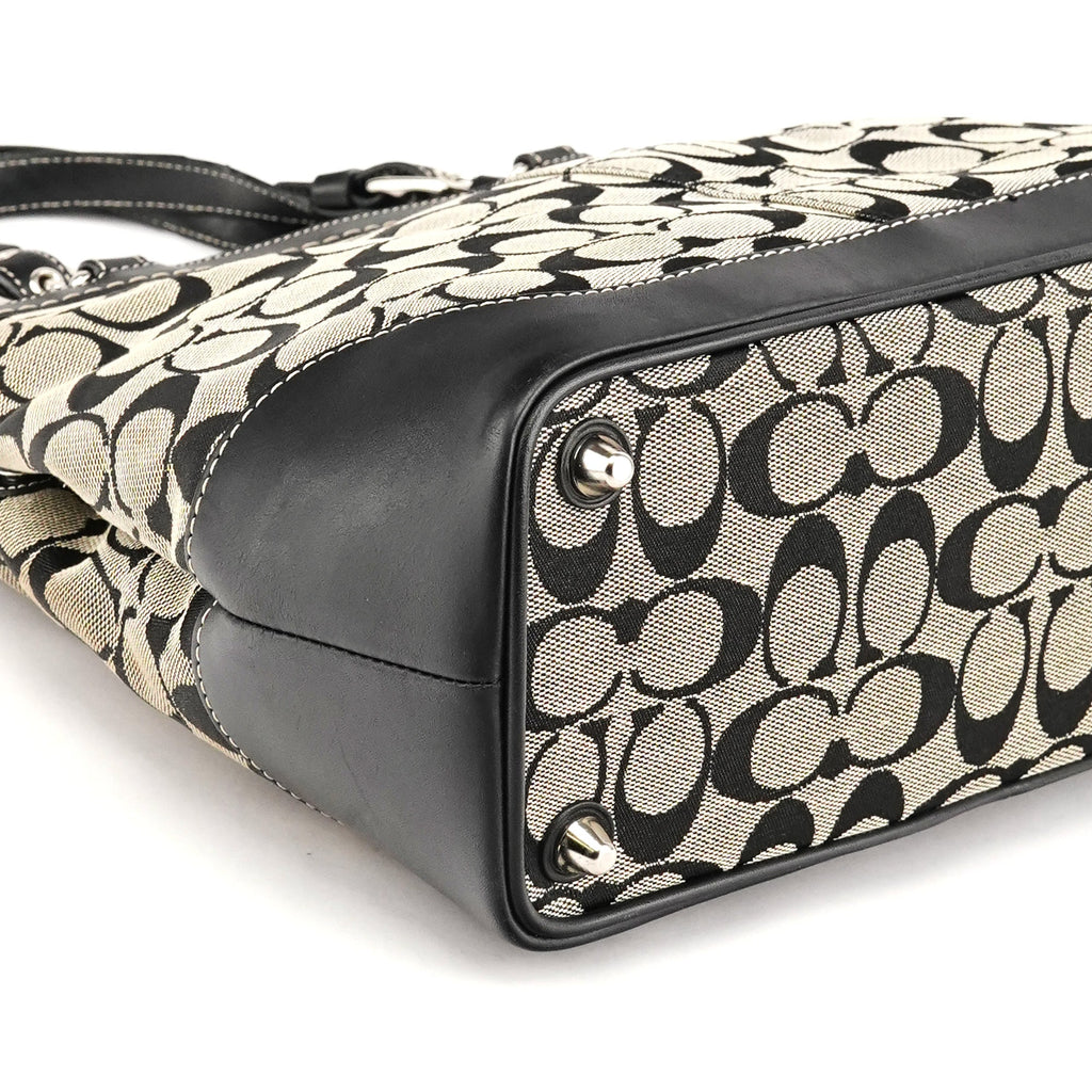6830 Grey Black Signature Canvas Tote Bag
