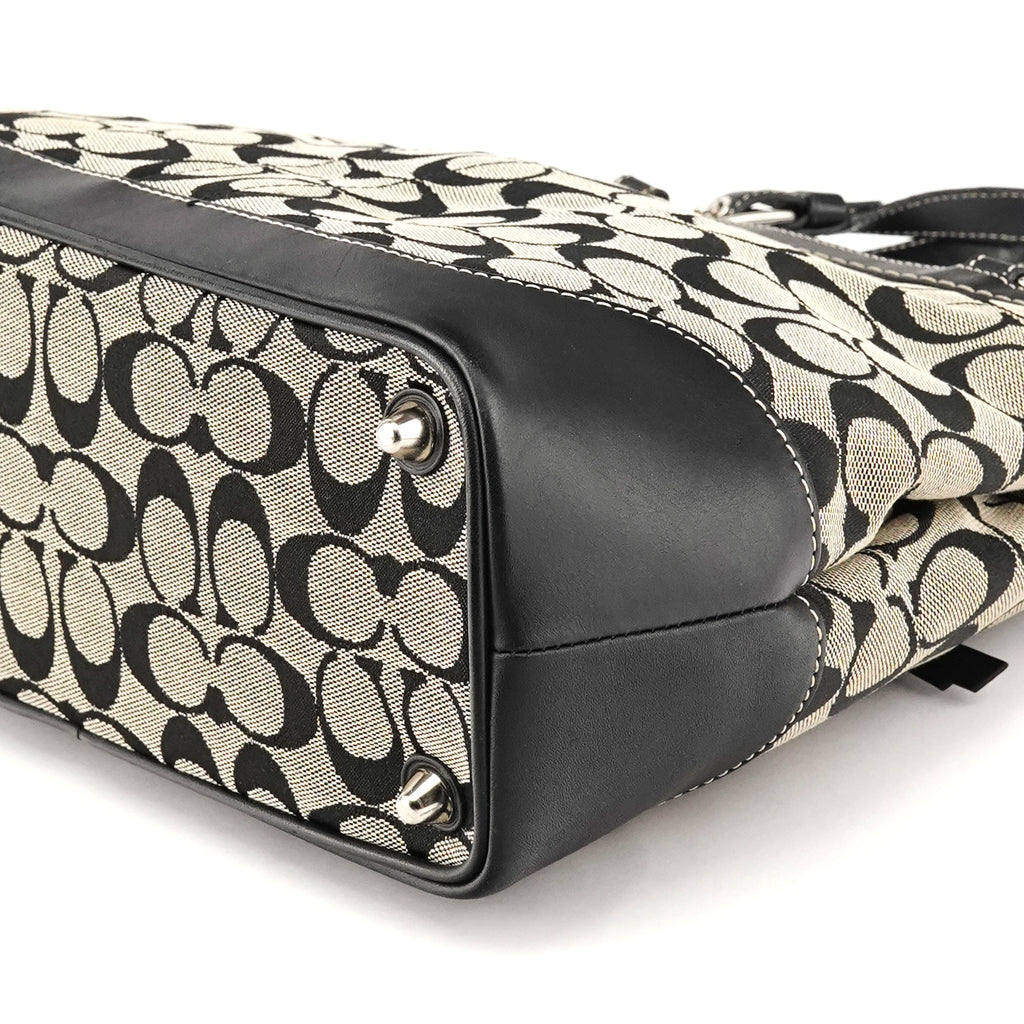 6830 Grey Black Signature Canvas Tote Bag