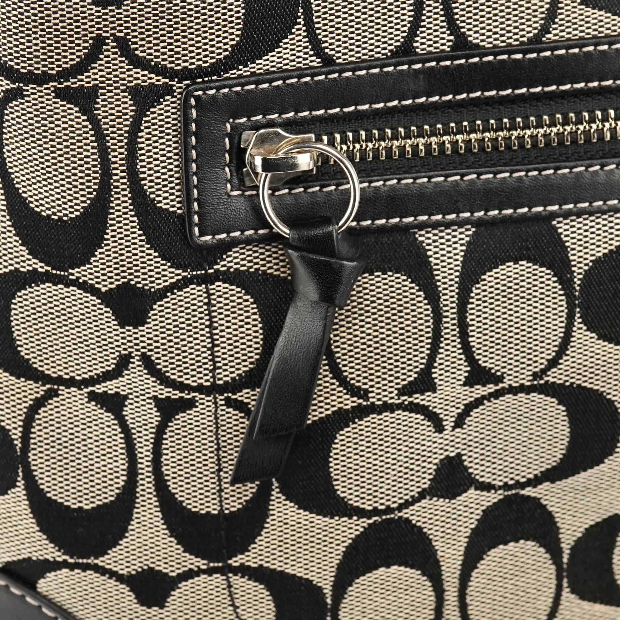 6830 Grey Black Signature Canvas Tote Bag