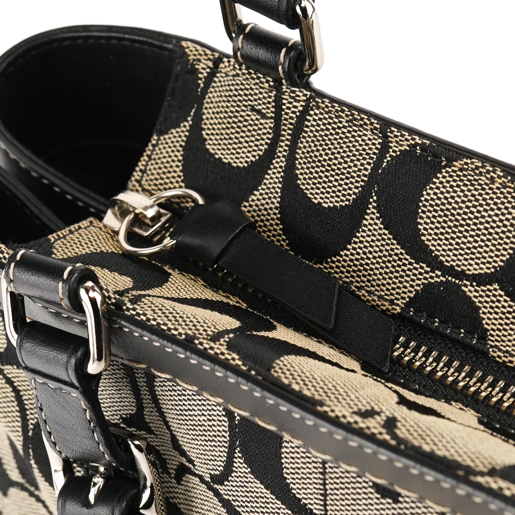 6830 Grey Black Signature Canvas Tote Bag