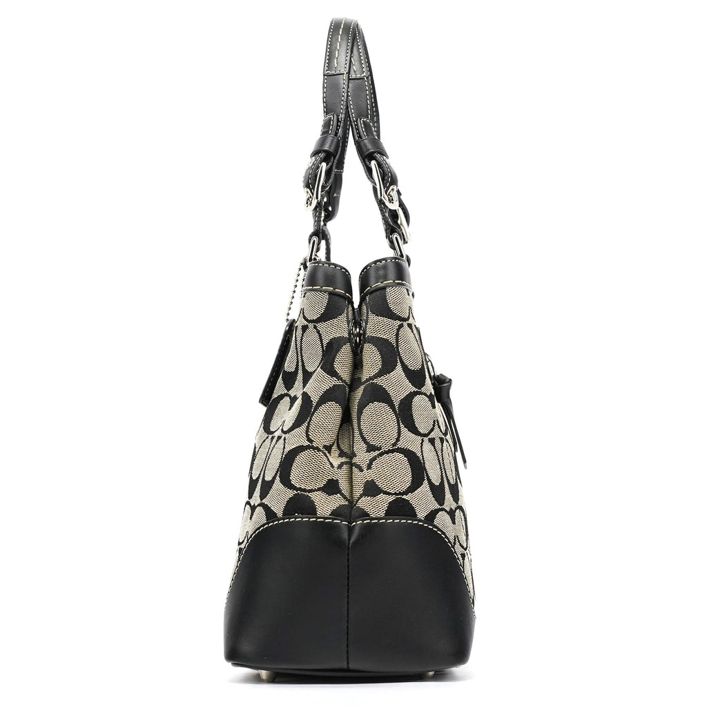 6830 Grey Black Signature Canvas Tote Bag