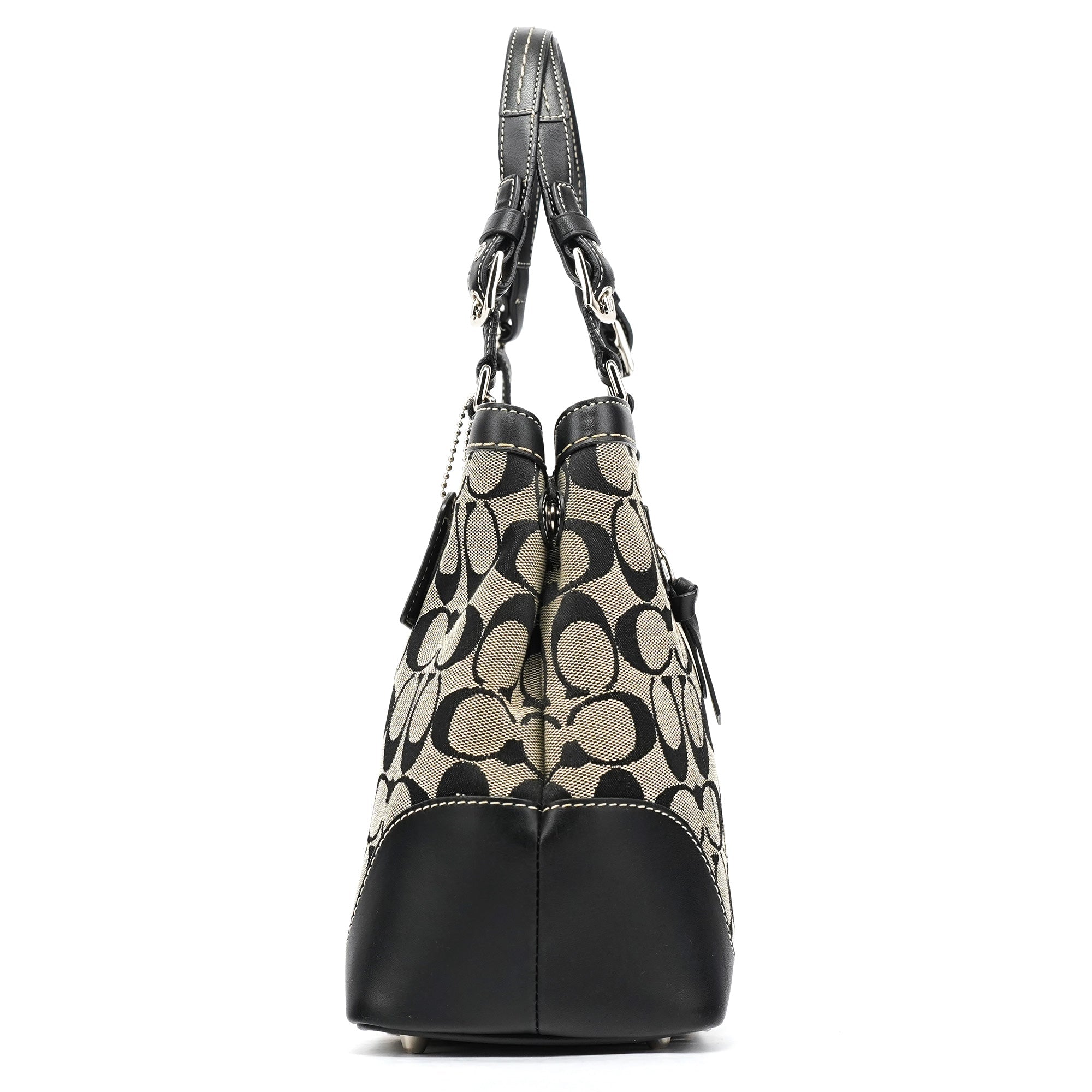 6830 Grey Black Signature Canvas Tote Bag