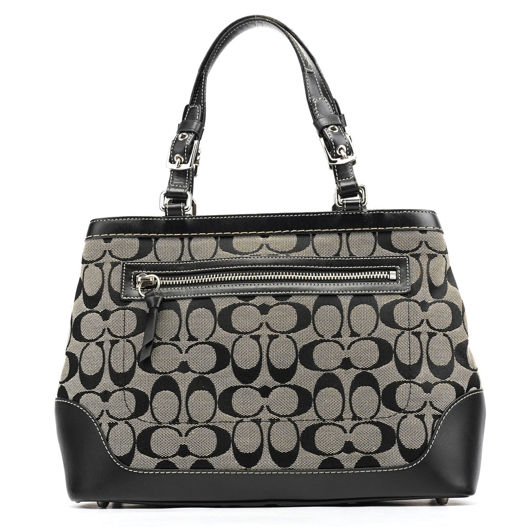 6830 Grey Black Signature Canvas Tote Bag