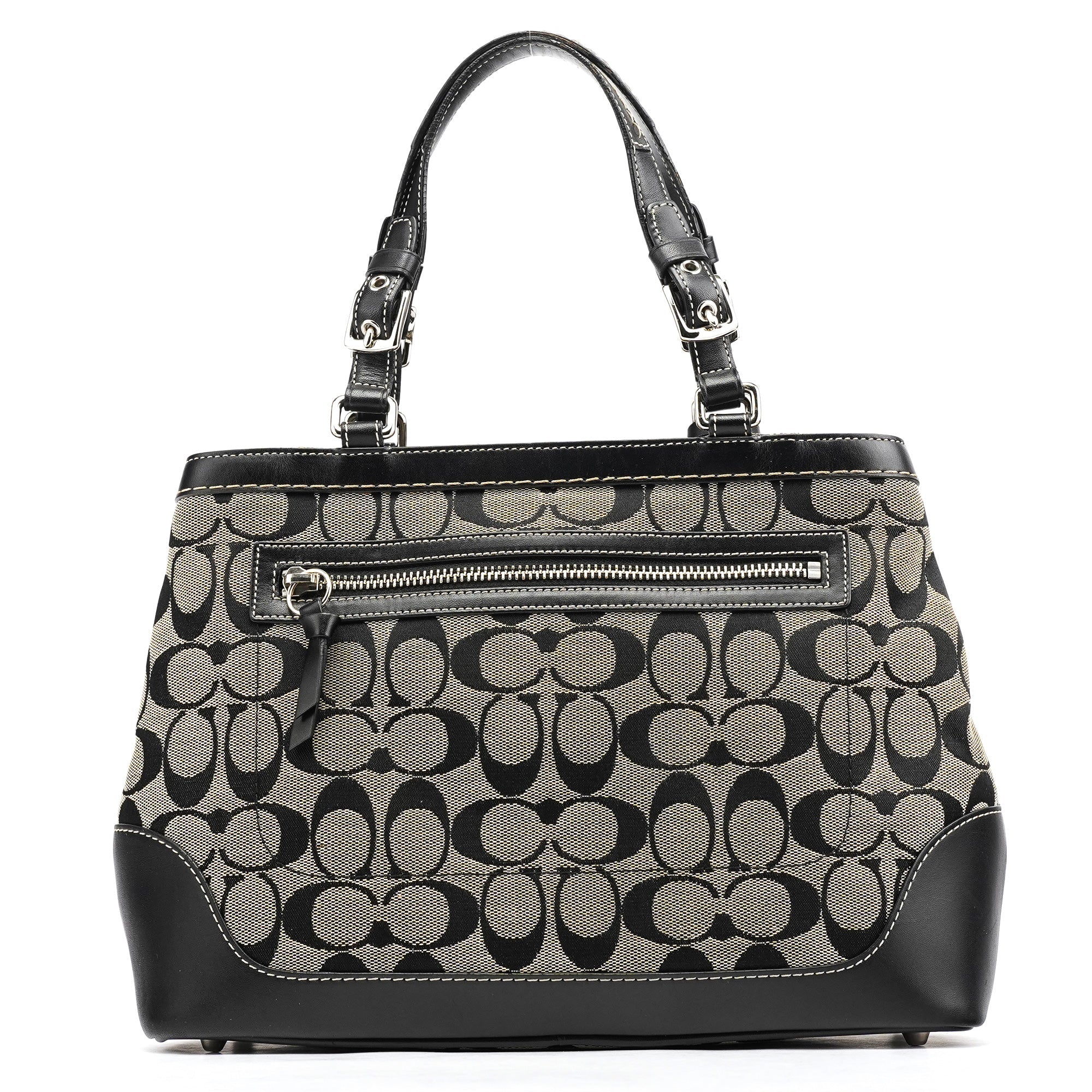 6830 Grey Black Signature Canvas Tote Bag