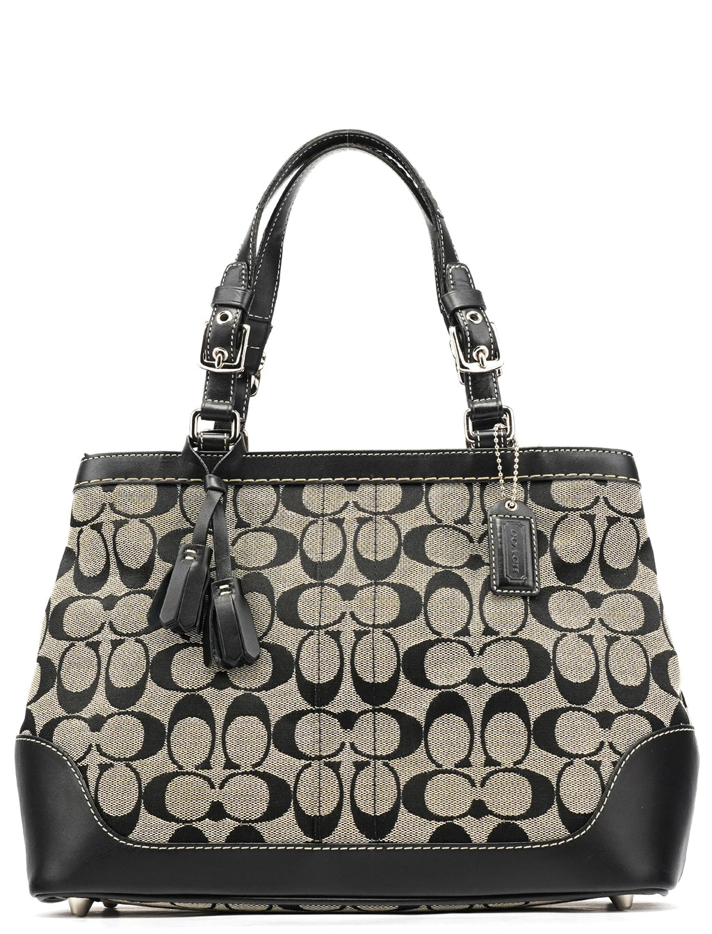 6830 Grey Black Signature Canvas Tote Bag