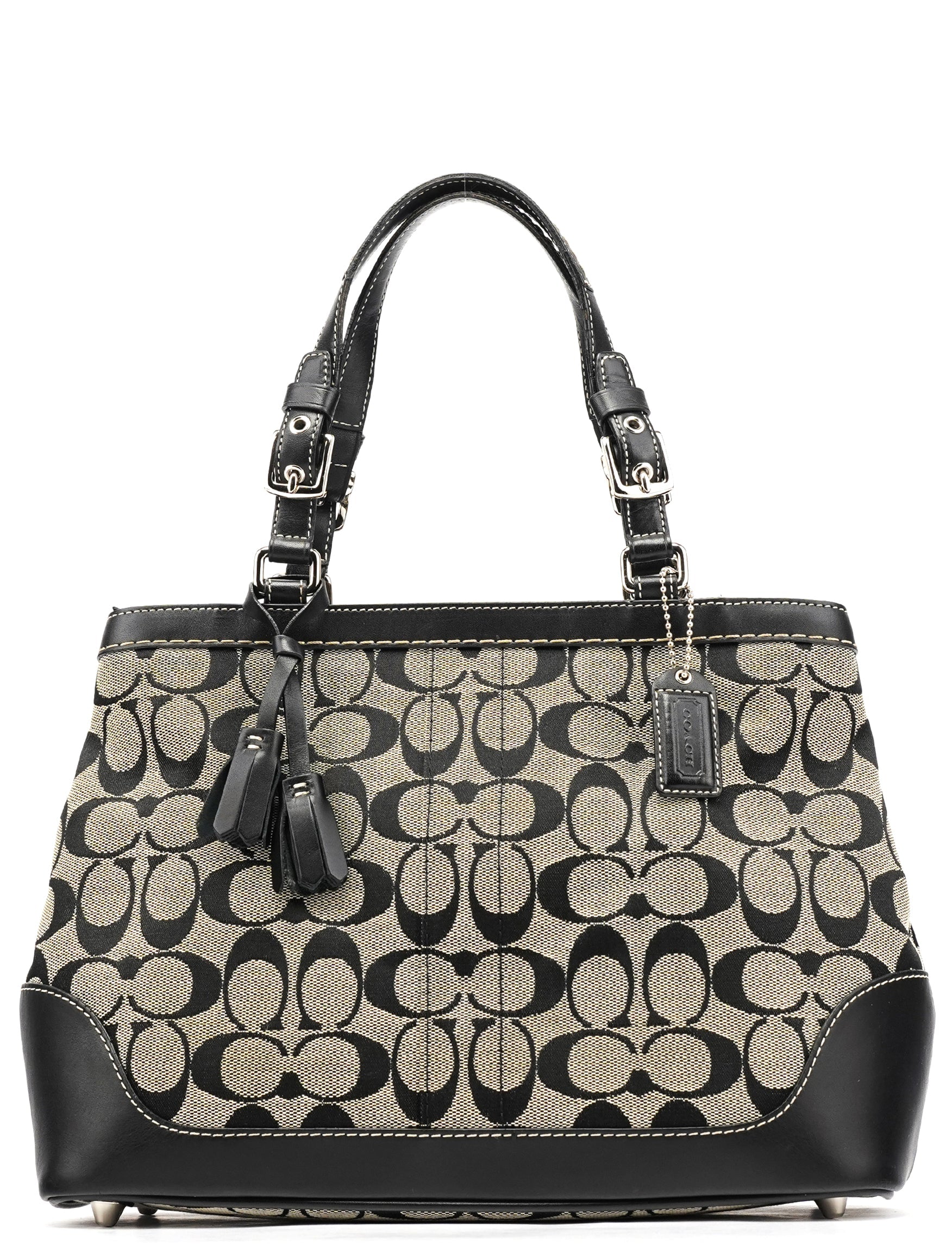 6830 Grey Black Signature Canvas Tote Bag