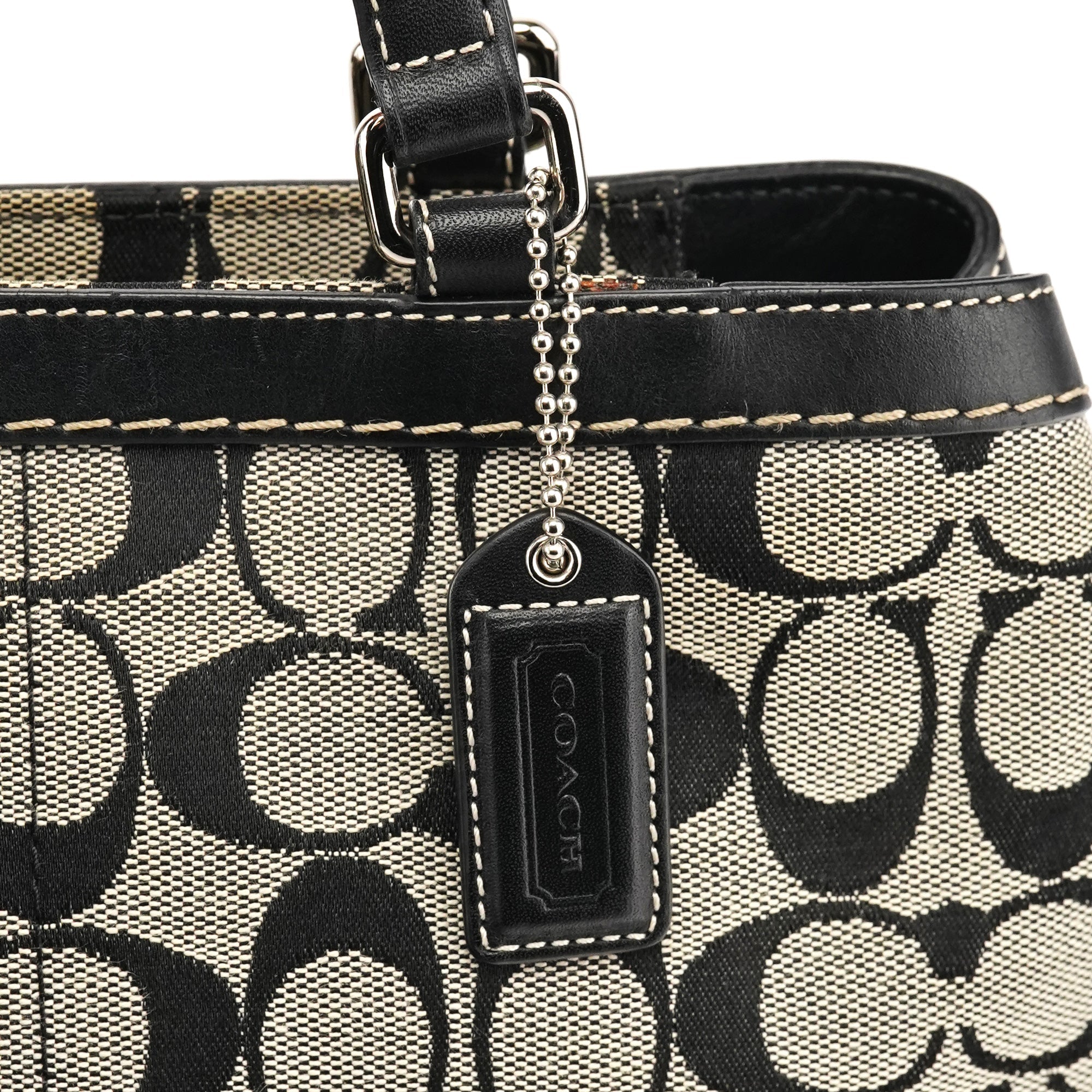 6830 Grey Black Signature Canvas Tote Bag