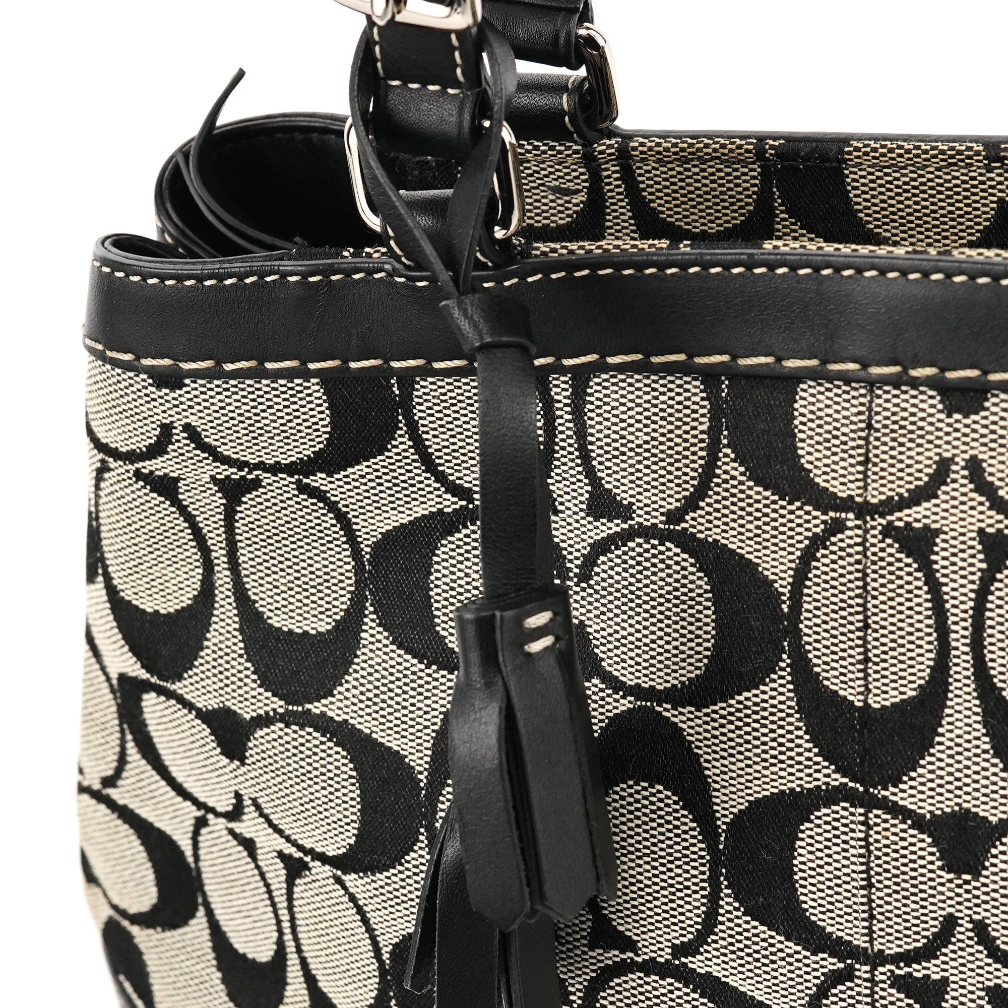 6830 Grey Black Signature Canvas Tote Bag