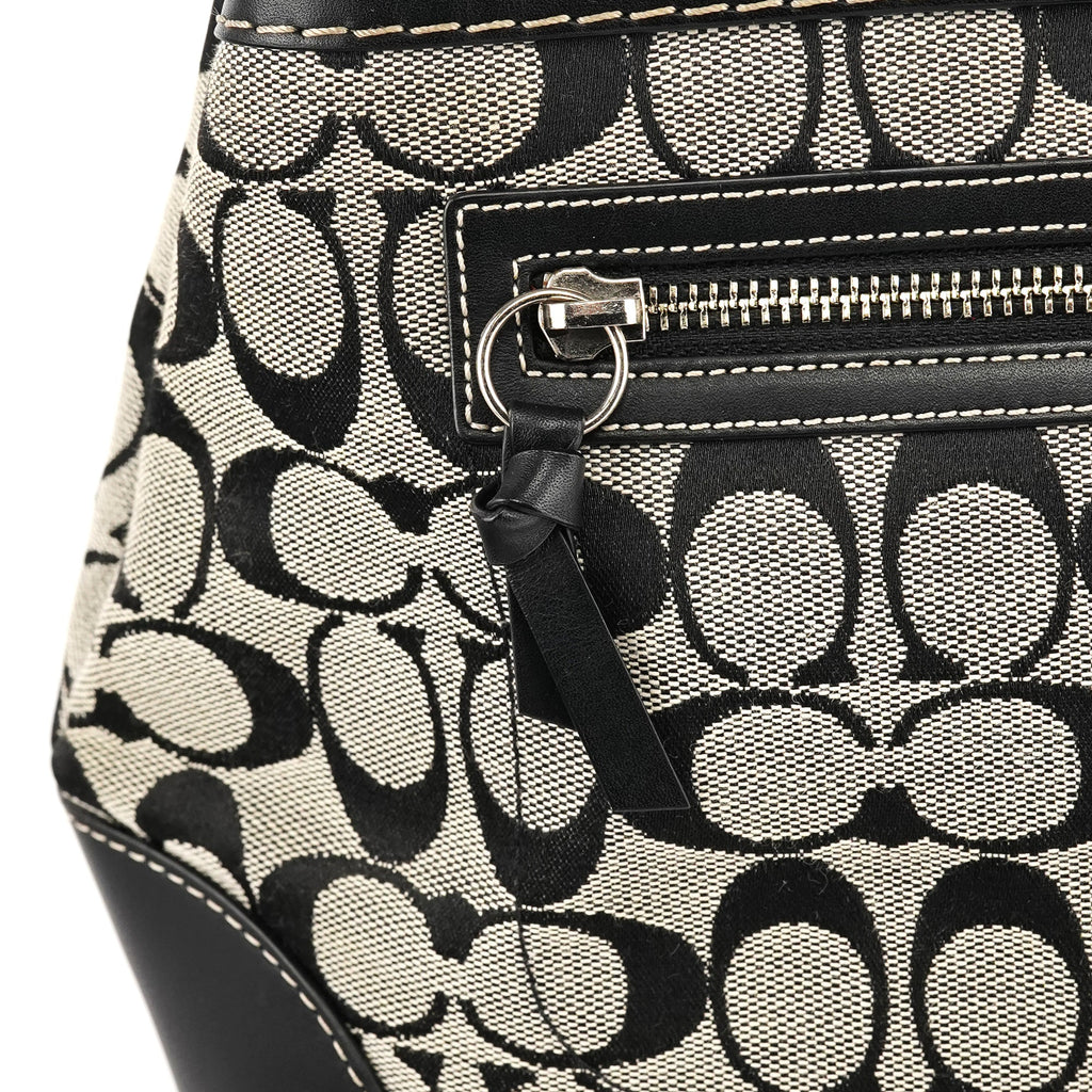 6830 Grey Black Signature Canvas Tote Bag