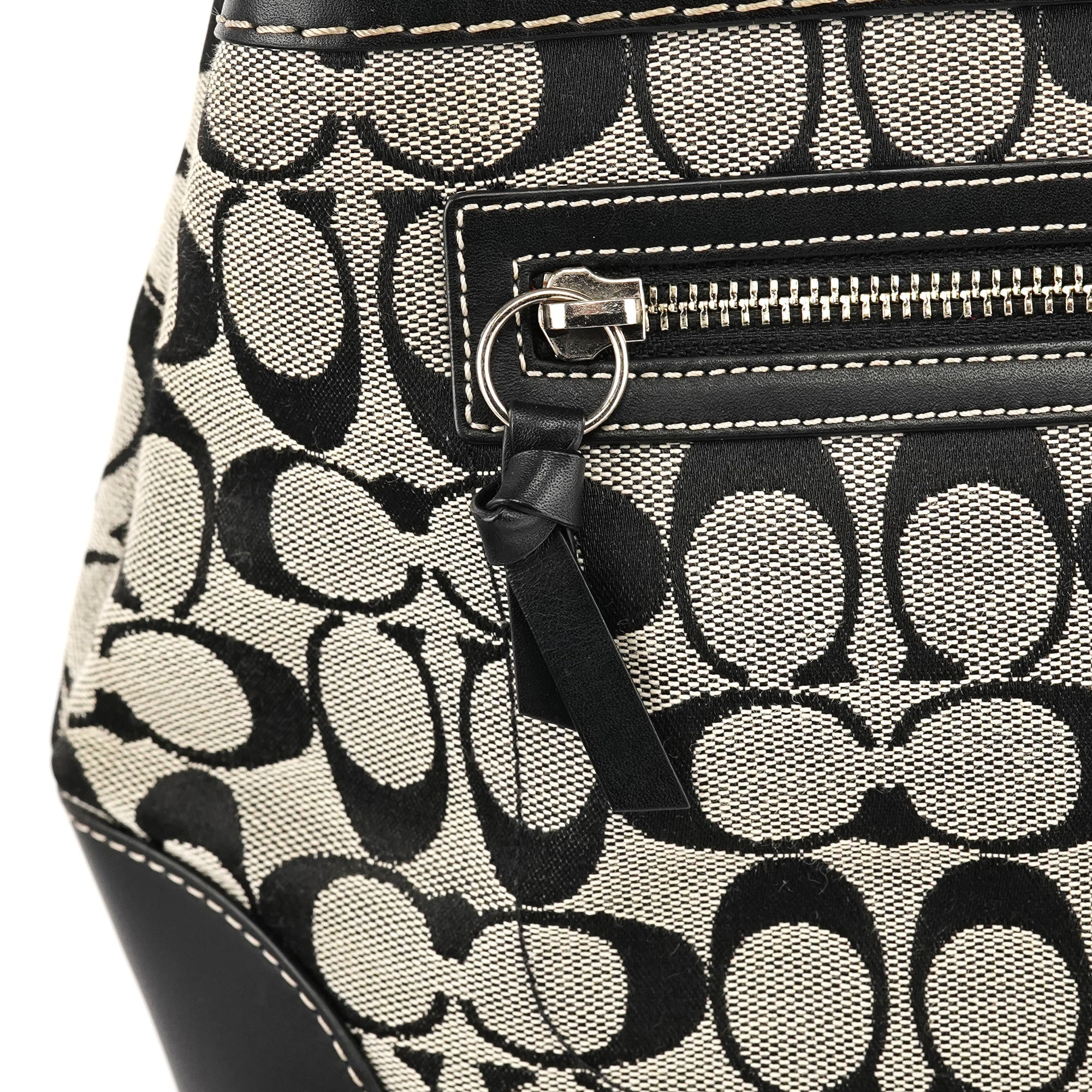 6830 Grey Black Signature Canvas Tote Bag