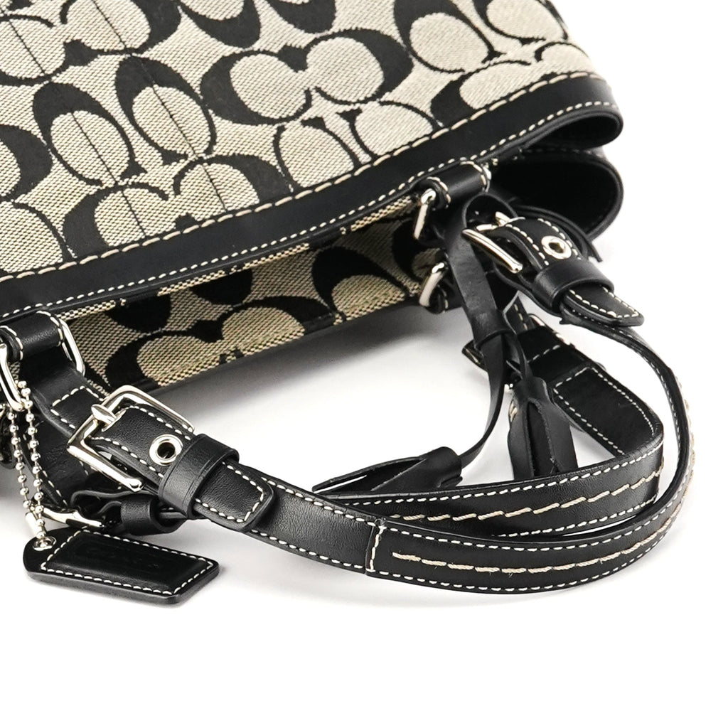 6830 Grey Black Signature Canvas Tote Bag