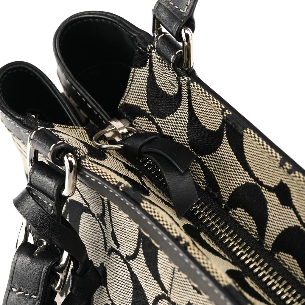 6830 Grey Black Signature Canvas Tote Bag
