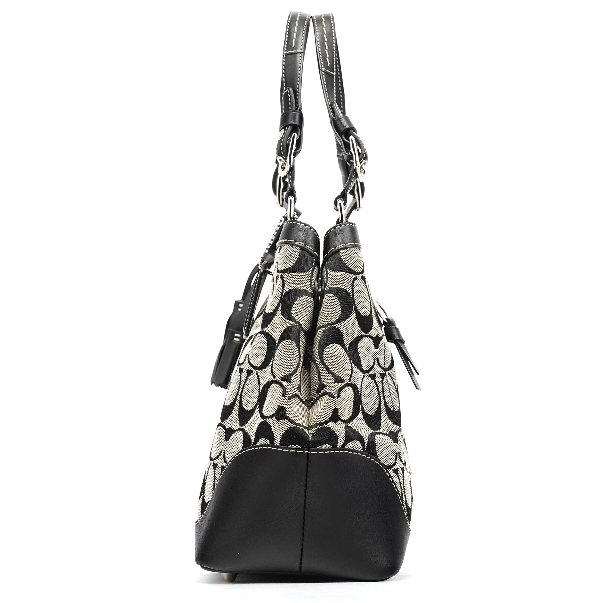 6830 Grey Black Signature Canvas Tote Bag