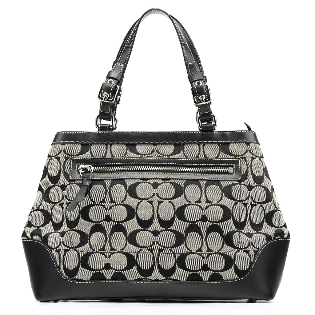 6830 Grey Black Signature Canvas Tote Bag