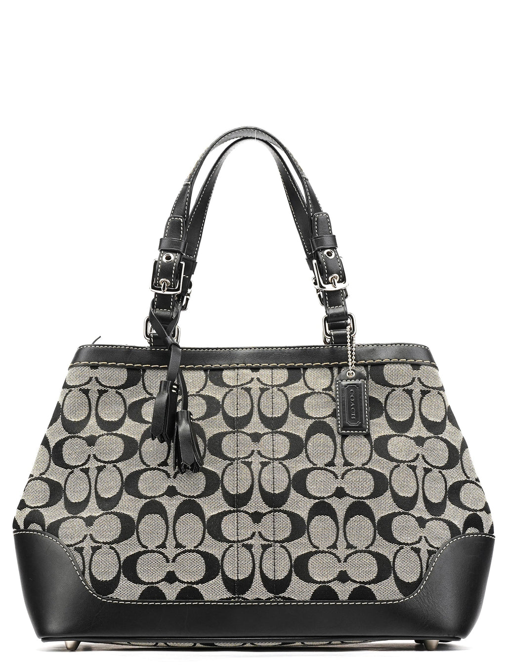 6830 Grey Black Signature Canvas Tote Bag
