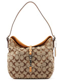 6845 Beige Signature C Hobo Shoulder Bag