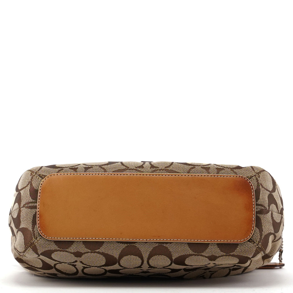 6845 Beige Signature C Hobo Shoulder Bag