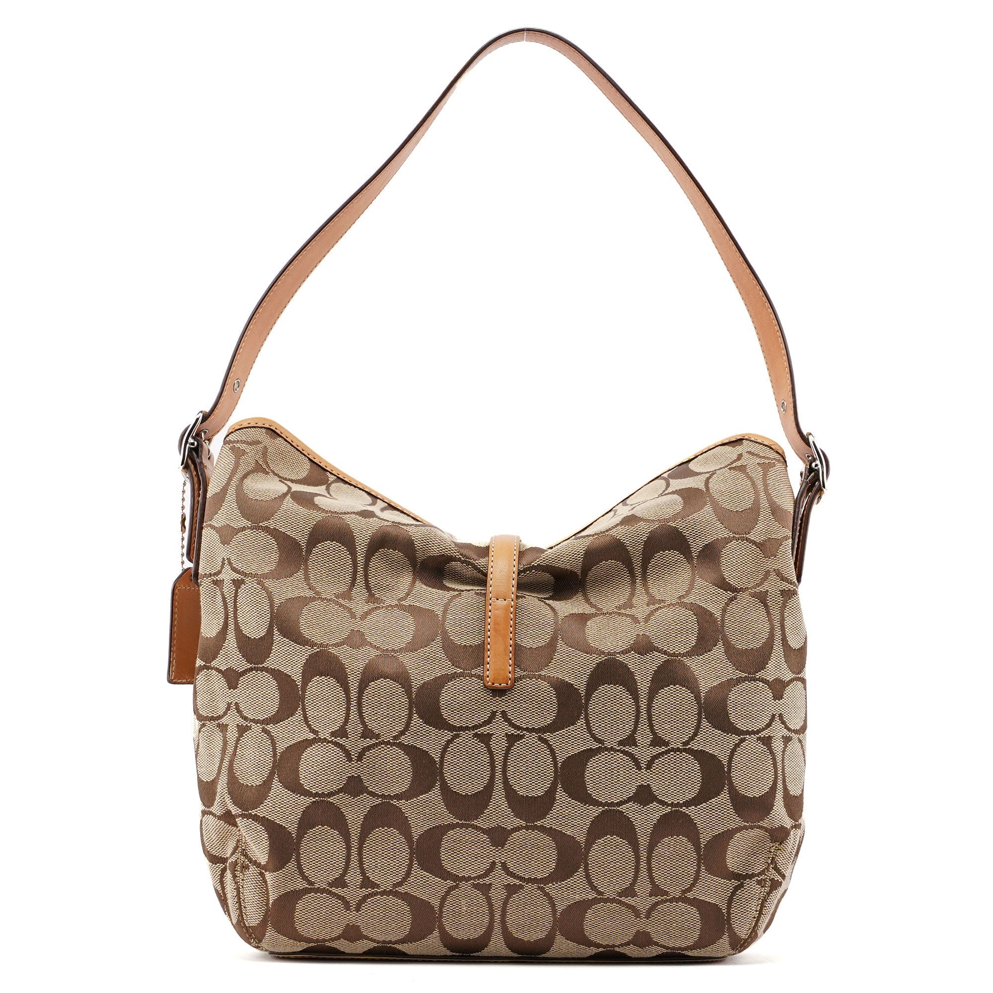 6845 Beige Signature C Hobo Shoulder Bag